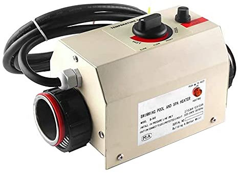 TGHY Elektrischer Poolheizungsthermostat Eelektrischer Durchlauferhitzer 2kW 3kW 220v Digitaler Spa-Wasserbaderhitzer Geeignet für Max. 2 CBM Oberirdischen Einbaupool und Whirlpool Hot,2kw