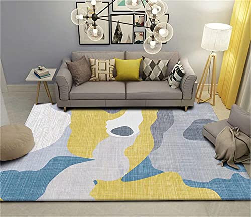 Salon Auslegware Teppich Gemustert 50X80CM Großer Wohnzimmer Teppichgelb grau blau frische Farbe passende mädchen Schlafzimmer Teppich weich und waschbar Anti Rutsch Teppich
