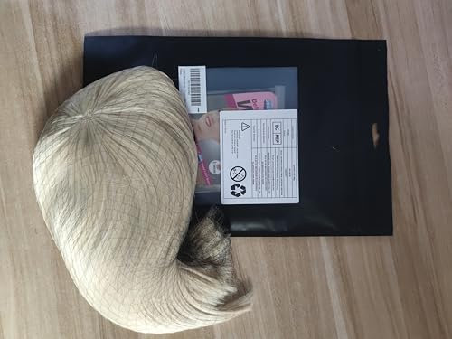 LEMEIZ White Blonde Short Wig with Fringe, Synthetic Hair Silver Blonde Short Bob Wig 10 inch LEMEIZ-200