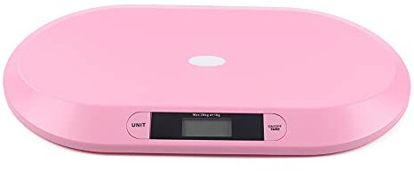 Acesunny Digitale Babywaage Wägewerkzeug Kinderwaage Tierwaage LCD-Display mit Handtuch 20kg Babywaage LCD Digital Baby Still Waage Kinderwaage mit Handtuch Herrscher (Rosa)