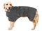 Pejoye Grau Hundebademantel aus Mikrofaser - Pfotentuch, Hunde Handtuch mit Verstellbarem Riemen, Haustier Bademantel mit Klettverschluss, Hund Bademantel Mantel