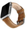 Archer Watch Straps - Uhrenarmbänder aus Hochwertigem Genarbtem Leder für Apple Watch (Kamelfarben/Naturweißes Garn, Silber, 40/41/42mm)