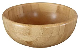 Pandoo Bambus Schüsseln Set | Obstschale, Salatschüssel, Geschirr | Obstkorb, Holzschale, Bowl Deko Schalen (Ø 14 cm)