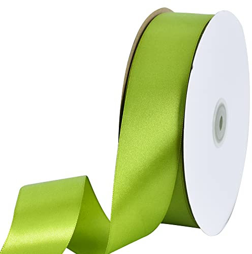 Toniful Satinband, breites, einfarbiges Stoffband für Geschenkverpackungen, Stuhlschärpe, Valentinstags-, Hochzeits-, Geburtstagsparty-Dekoration, Haar, Blumen, Basteln, Nähen, 40 mm x 91 m, Salbei
