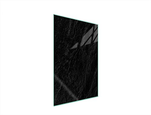 DarHaus Copri piano cottura induzione 35x52 cm copertura per piano cottura in vetroceramica 1 pezzi universale per piastre di cottura paraspruzzi tagliere in vetro temprato, Nero ardesia