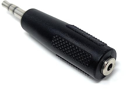 DRUT 1pcs 2.5mm Socket to 3.5mm Jack Plug Stereo Adapter Audio Adapter Cable Converter (Silver Black)