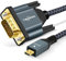 Twozoh Câble Micro HDMI vers VGA 3M, Plaqué or et Tressé Micro HDMI VGA (Mâle vers Mâle) Compatible 1080p 720p Compatible avec Ordinateur Portable, Projecteur, HDTV