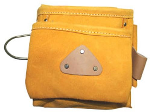 Werkzeugtasche 4+2 aus echtem Leder für Zimmermann Elektriker, 4 Taschen (1 große, 1 mittlere und 2 kleine) und 2 Hammerschlaufen, 1 Metallhaken für Hammer, Werkzeugtasche für manuelle Werkzeuge