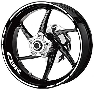 HIMNIL Motorrad-Felgen-Aufkleber, Dekorative Nabe, Wasserdicht, Reflektierender Aufkleber Für CBR RR-Serie 250 300r 400 600 650 1000 1100 Felgenaufkleber(Color:2)