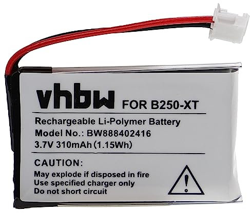 vhbw Battery compatible with Nextbase DashCam 402G, DashCam 412GW, DashCam 512G Camera DSLR (310mAh, 3.7 V, Li-polymer)
