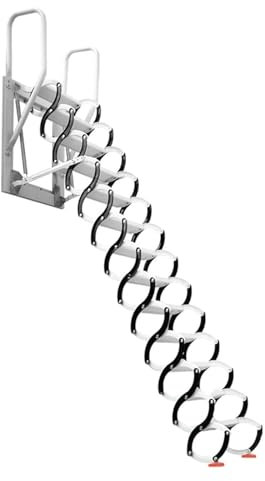 EYPKPL An der Wand montierte Dachbodenleiter, manuelle Dachbodentreppe, rutschfeste Stufen, Dachbodenleiter, tragbare universelle Klappleiter, Baubedarf