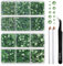 BEADSLAND pedreria hotfix,6080PCS piedras verde strass termoadhesivas diamantes cristales para manualidades,Kit mixto de 6 tamaños con lápiz de cera y pinzas,SS6-SS30,Verde Claro Rhinestones