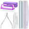 ALLE'S 12 pezzi di lime per unghie e crescita cuticola professionali in metallo, tagliapandi, spazzole, strumenti per unghie incarnite e molto altro ancora, kit manicure completini lucidatori per