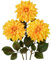 3 Stück Künstliche Dahlie Blumen Gelb, 70cm Kunstblume Seidenblumen mit Langem Stiel für Blumenarrangements, Faux Herbst Blumen für DIY Hochzeit Party Deko Home Office Dekoration