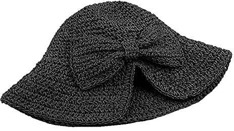 MILAX Frauen Faltbar Bohemia Wide Rand Sonnenhut Moderner Sommerhut Für Frauen Faltbar, Boho, Sommer, Damen, Damen Strohhut Sommerhut UPF 50 + Mit Sonnen Shade Breite Krempe