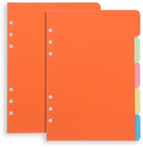 10 Stück Ordner Trennblätter, A5 Register für Ringbuch, Planer, Notizbuch - Farbige Index Teiler, Blanko