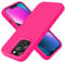 TIIXXE Silicone Case Compatible with iPhone 13 PRO Case Soft Ultra Slim Protective Shockproof Liquid Silicone Phone Case,Anti-Scratch Microfiber Lining, 6.1 Fluorescent pink