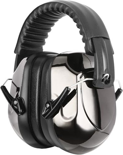 Procase Casque Anti Bruit Pliable Réglable Confortable Adulte, avec Une Atténuation de SNR 34dB, Serre-tête Souple pour Milieu Bruyant ou Stressant-Noir Pailleté