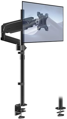 PUTORSEN Supporto monitor scrivania Schermo PC 17-32”, Super alto Braccio per Monitor Singolo 2 Opzioni di Montaggio, capacità di Peso Fino a 9 kg,VESA 75/100 mm