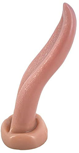 20cm Realistische Zunge Dildo mit Saugnapf,Silikon Fleisch Farbe Anal Plug,Dildo Anal Butt Plug Erwachsene Sex Spielzeug für Frauen