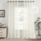 Woaboy Tende per Interni 140x260cm Crema Tende con Motivo a Foglia Finestre Voile Trasparenti per Soggiorno e Camera da Letto 2 Pezzi