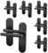 EAI Black Door Handles | 6 Pairs of Matt Black Internal Lever Latch T-Bar Handles on Backplate | Oliena Range