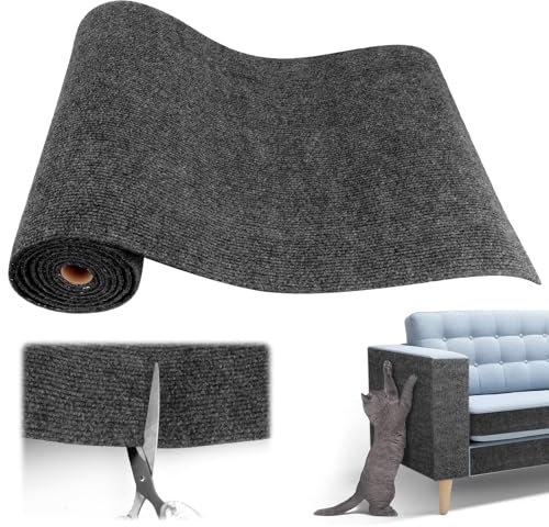 VMUTGA Alfombra Rascador para Gatos, 40x200cm Rascador Autoadhesivo Gatos Recortable Protector Sofa Arañazo Tapete Autoadhesiva Gatos Accesorios para Proteger Sofá Alfombras Muebles