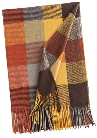 Generic Damen Winterschal, Kariert, Polyester, Kaffee, Warm, Flauschig, Schottisches Tartan-Design, Unisex, XXL, Winter, Party, Geschenk