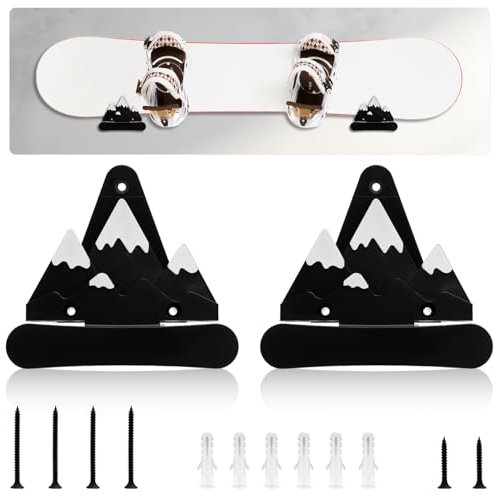 Gosknor 2 Pezzi Porta Snowboard, Supporto da Parete per Snowboard con Ganci Porta Snowboard Supporto da Parete Porta Snowboard per Stanza Garage Porta Snowboard