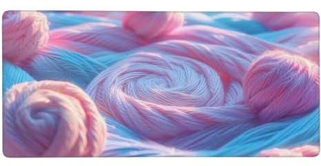 Groß Mauspad XXL 500x250x3mm, Schreibtischunterlage Kunst Mousepad Artistic Curve Vernähte Kanten Anti-Rutsch, Rosa Mauspad Gaming für PC, Laptop Verbessert Präzision und Geschwindigkei t-60