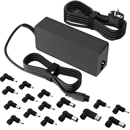 Apcstyle Caricatore universale 90 W 16 Tips Caricatore universale PC portatile compatibile con Acer ASUS HP Lenovo Toshiba Dell BM Samsung Sony Fujitsu Gateway Laptop Ultrabook chromebook Cavo