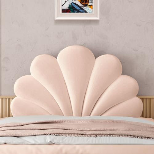 Küstenmuschel Rückenkissen für Kinder, Gepolsterte Kopfteil-Rückenlehne Lesekissen für Schlafzimmer Bett Wandkissen, Gepolsterte Rückenlehne Rückenpolster - Ideal zum Anlehnen im Bett Blau 153*90*10cm