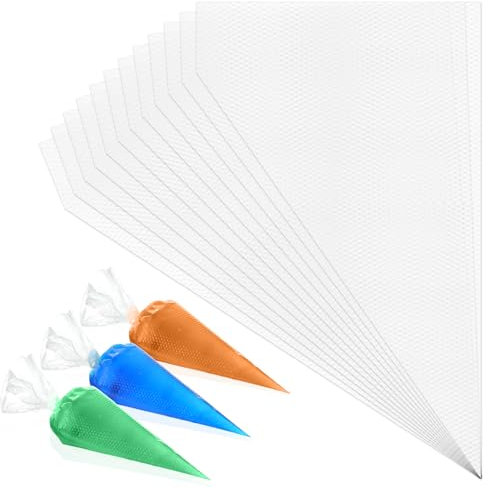 Lot de 200 petites poches à douille jetables de 20,3 cm, mini poches à douille sans nœuds pour décoration de crème et de dessert