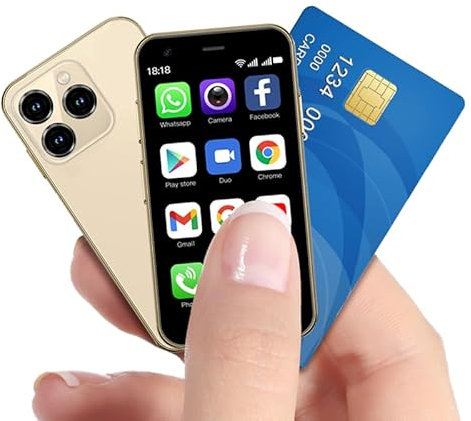McMgc Mc15mini déverrouiller téléphone 4G, Mini Smartphone 3,0 Pouces, Double Carte, Batterie 2000mah, Appareil Photo 5MP + 5MP, téléphone de Base Face Unlock (Gold)