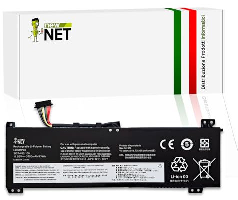 new net - Batteria L20M3PC2 [11.52-11.55V - 3750mAh] Compatibile con Lenovo IdeaPad Gaming 3-15IHU6 (Type 82K1, 82MG), 3-15ACH6 (Type 82K2, 82MJ)