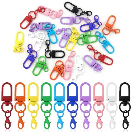 CINGHIA 50 Pezzi Anelli per Portachiavi Fai Da Te,Moschettoni Piccoli, Anelli Portachiavi per Chiavi,Artigianato,Accessori Fai da Te