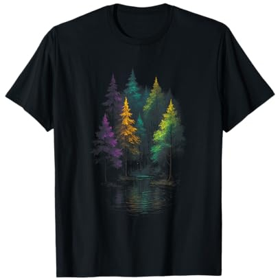 Wald Natur Bunte Bäume Landschaft Wildnis T-Shirt