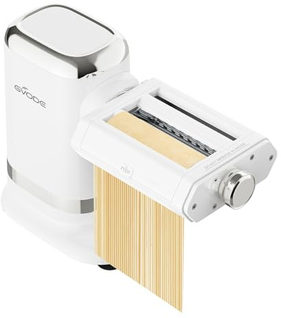 GVODE Electric Pasta Maker - 3-in-1 Pasta Sheet Roller & Cutter Set 700W Max Motor, includes Fettuccine & Spaghetti Maker with Cleaning Brush, White