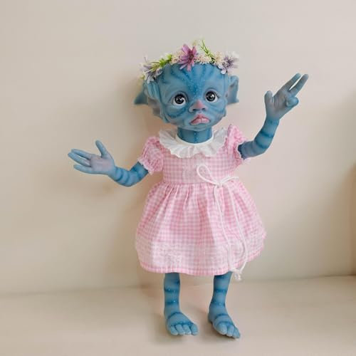 RXDOLL 17 Zoll Elf Reborn Babypuppen Silikon Ganzkörper Avatar Mädchen Realistische Neugeborene Puppe Fee Lebensechte Babypuppen, die Echt Avatar Silikon Babys Elf Girl Puppe aussehen