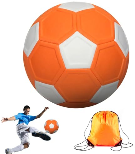 nplaseta Fussball Curve Ball Größe 5,mit Fußballpumpe Aufbewahrungstasche,20cm Eva Gummi Trainingsbälle für Fußball für Kinder Drinnen und Draußen