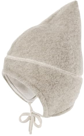maximo GOTS MINI-Mütze, Wollfleece Spitze, Jerseyfutter, Band