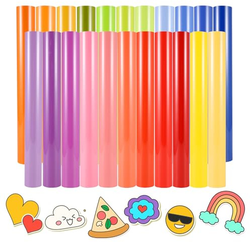 22 Pack Heat Transfer Vinyl Sheets - 30.5 x 25 cm Iron on Vinyl for Silhouette Cameo, HTV Vinyl Bundle for Shirt, Clothes, Hats, Pants, Other Fabric