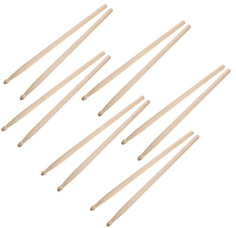 DEARMAMY 6 pares Baquetas de Madera de Arce para Batería Accesorios de Percusión Duraderos y Ligeros Palillos para Práctica y Presentaciones Musicales