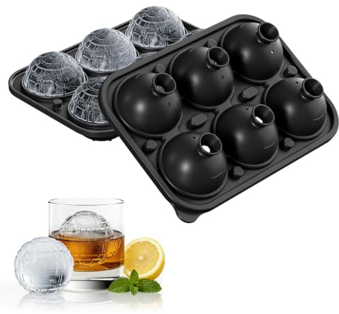 Eiswürfelform Kugel Silikon mit Deckel, 6 cm Groß Rund Runde Eiskugelform, Eiswürfel Wiederverwendbar, BPA Frei Ice Cube Tray für Whisky Cocktails Wein Obst Schokolade