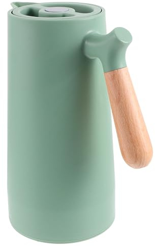 Veemoon Tetera Térmica Pequeña Aislamiento y Tanque de Vidrio, Botella Térmica de Agua Caliente Verde Tapa de Rosca Sellada, Adecuado para Hogar, Oficina y Té