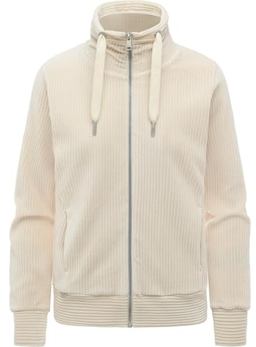 Ragwear Damen Cordjacke weiche Sweatjacke Übergangsjacke in Samt-Haptik Ronette Cordy XS-3XL