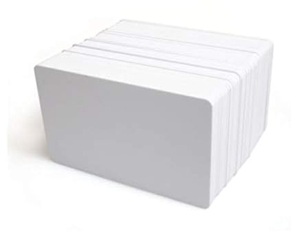 Kunststoff-Ausweiskarten, 100 Stück, weiß, blanko, CR80, eingeschweißt und versiegelt, blanko, für den Desktop-PVC-Kartendruck, ideal für Zugangskontrolle und Personalidentifikation ALG ID Cards