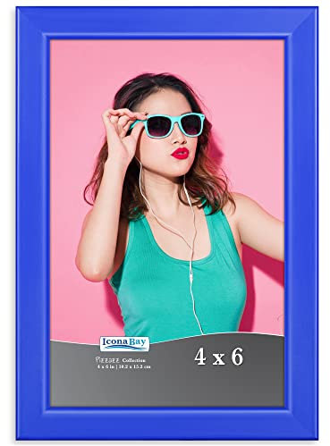 Icona Bay - 10 x 15 cm blauer Bilderrahmen - farbiger Massivholzrahmen im skandinavischen Stil für Fotos - Pizzazz-Kollektion