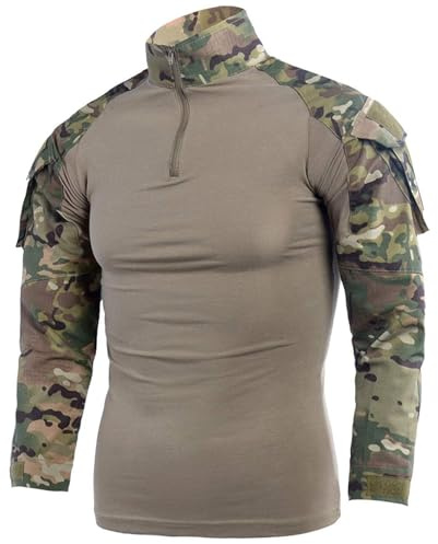 LANBAOSI Herren Ripstop Tactical Shirt Combat Shirt Airsoft Militär-T-Shirt