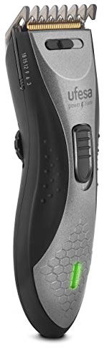 Ufesa CP6550, Tondeuse éléctrique, Rechargeable, à Utiliser Avec ou Sans Câble, Autonomie 45 minutes, Lame Amovible et Lavable en Acier inoxydable / Titane, Fonction Vide, 2 peignes